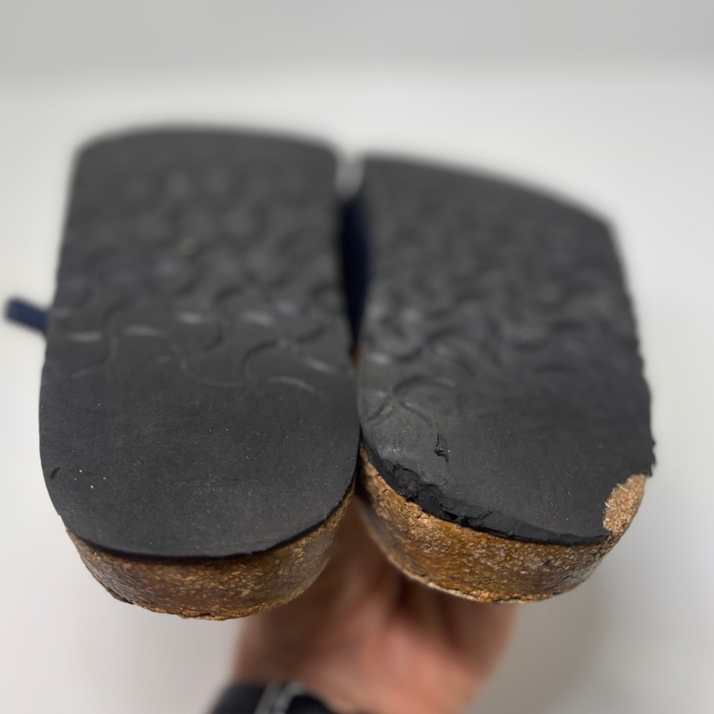 Birkenstock Mary Blue Leather Clogs Women’s 38 US 7 Narrow Strap Buckle - Picture 9 of 12